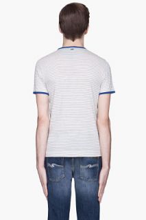 G Star Blue Pinstripe Brad T shirt for men