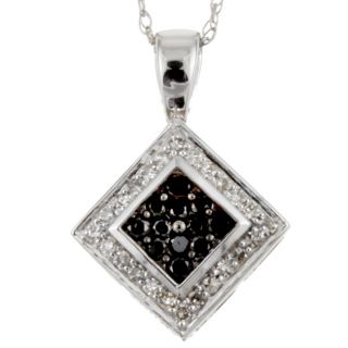 10k Gold 1/4ct TDW Black/ White Diamond Necklace (J, I2)