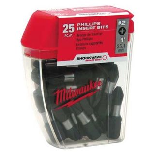 Milwaukee 48 32 4604 Insert Bit, Phillips #2, 1 In L, Pk 25