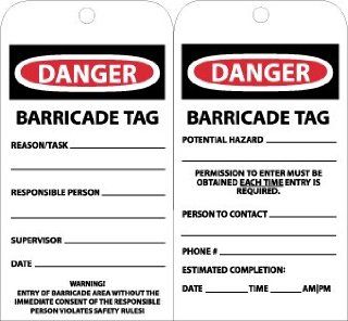 TAGS DANGER BARRICADE TAG  