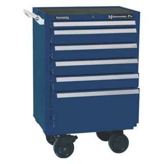 Kennedy 2702MPBL Rolling Cabinet, 27 W, 6 Drawer, Blue