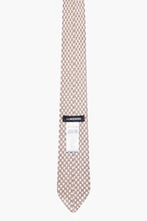 J. Lindeberg Beige Checkered Silk Tie for men