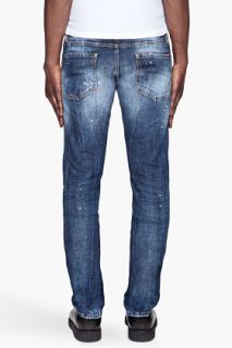 Dsquared2 Indigo Faded Paint Jeans for men