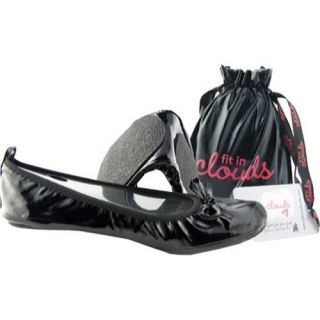 Womens Fit In Clouds Patent Portable Flats Black Patent Today $25.45