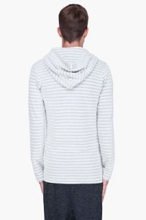 Y 3 White Shadow Stripe Hoodie for men