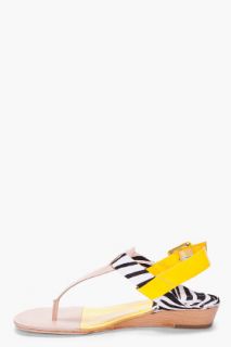 Diane Von Furstenberg Zebra Print Haircalf Jamila Sandals for women