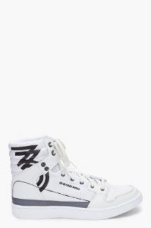 G Star White High Core Sneakers for men