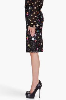 Suno Multicolor Flower Sequin Skirt for women