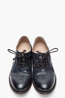 Marsèll Navy Worn And Creased Blind Brogues for men