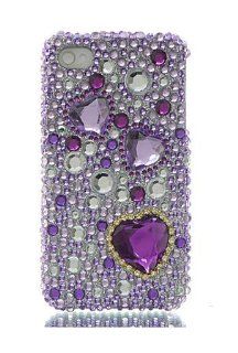 iPhone 4 Full Diamond Graphic Case   Purple Heart