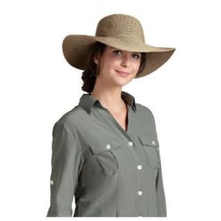 Coolibar UPF 50+ Womens Packable Wide Brim Sun Hat (Tan