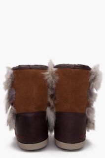 Dsquared2 Brown Coyote Fur Big Foot Boots for men