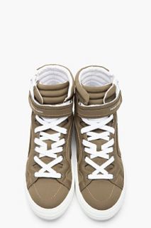 Pierre Hardy Khaki Green Neoprene And Leather 112 Sneakers for men