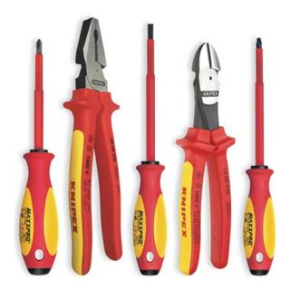 Knipex 9K 98 98 21 US Insulated Tool Set, 5 Pc, High Leverage