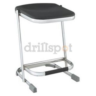 National Public Seating 6622 22H Black/Chrome Blow Molded Z Stool