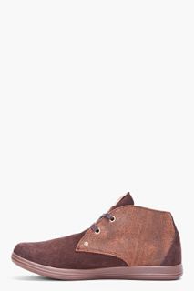 Diesel Brown Suede Midtown Shoes for men