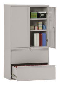 36W Locking Storage Cabinet with Pull out File Drawers