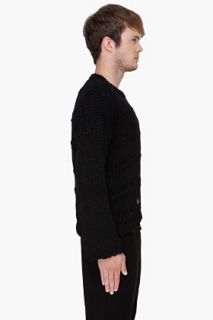 Comme Des Garçons Homme Plus Black Tonal Striped Sweater for men