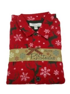 PJ Studio 2 Piece Pajama Set Reindeer Print Red Large