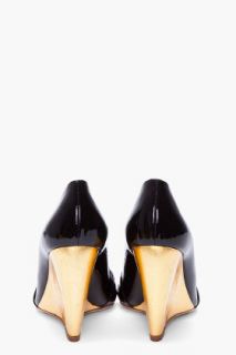 Rupert Sanderson Black Gold Kay Wedges for women