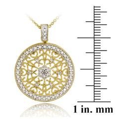 DB Designs 18k Gold over Silver Diamond Accent Filigree Medallion