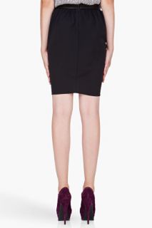 Alice + Olivia Black Leather Trim Tulip Skirt for women