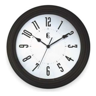 Geneva 4637G Quartz Clock, Round, Black