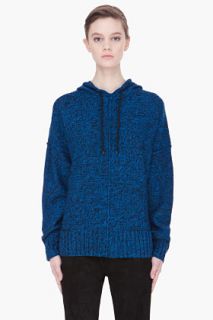 T By Alexander Wang Blue Wool acrylic Boxy Hoodie for women