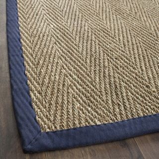 Hand woven Sisal Natural/ Blue Seagrass Rug (9 x 12)