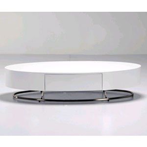 Diamond Sofa 55 Inch Low Profile Oval Cocktail Table with