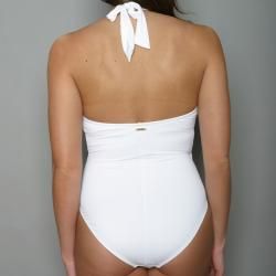 Anne Cole Womens White 1 piece Halter Swimsuit