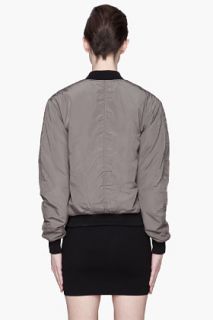 T By Alexander Wang Olive Green Nylon Reversible Bomber Jacket for women