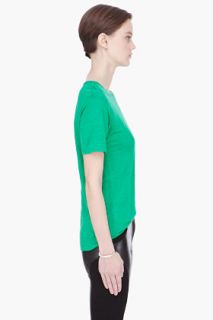T By Alexander Wang Heather Green Linen silk T shirt for women