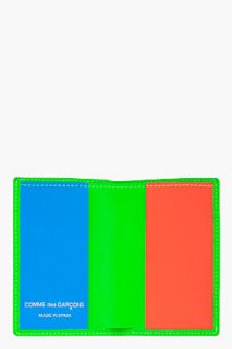 Comme Des Garçons Wallets Neon Green Super Cardholder for men