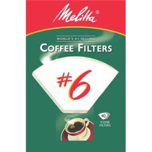 Melitta 626402 40CT #6 WHT Cone Filter