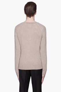 Marni Light Brown Cashmere V neck Sweater for men