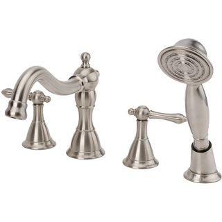 Fontaine Bellver Brushed Nickel Roman Tub Faucet with Handheld Shower