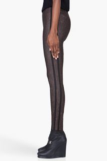 Wayne Espresso Snake Scale Stitched Leggings for women