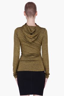 T By Alexander Wang Gold Draped Hooded Top for women