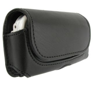 BasAcc Black Horizontal Leather Case for Palm Centro 690