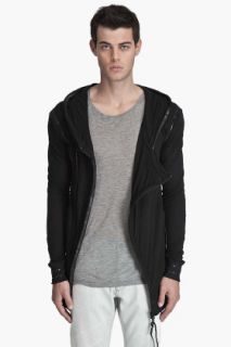 Buckler Asymmetrical Hooded Cardigan for men