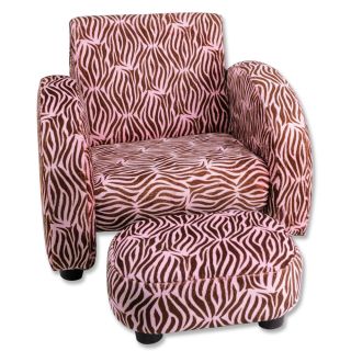 Trend Lab Pink Zebra Velour Chair and Ottoman Today $70.99