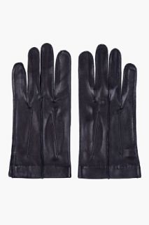 Ann Demeulemeester Black Leather Stan Gloves for men
