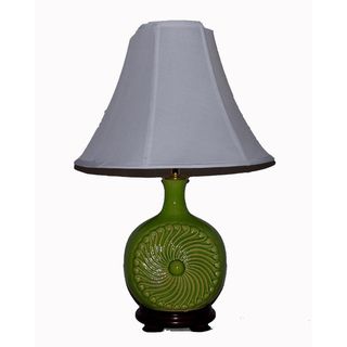 Ceramic Apple Green Spiral Table Lamp