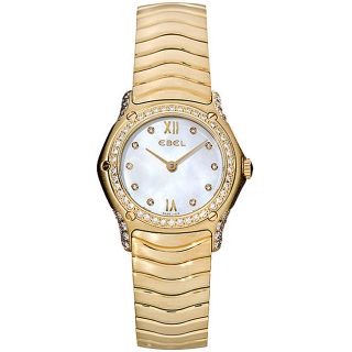 Ebel Classic Wave Womens 18k Yellow Gold Quartz Watch