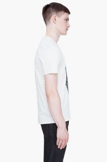 Alexander McQueen Cream Bird Skull T shirt for men