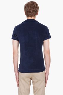 Orlebar Brown Navy Terry Toweling Polo for men