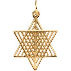 14Kt Yellow Gold Star of David (Made in the Holy Land