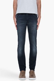 Nudie Jeans Black & Grey Thin Finn Organic Jeans for men