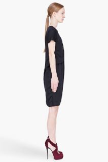 CARVEN Black Asymmetric Drape Dress for women